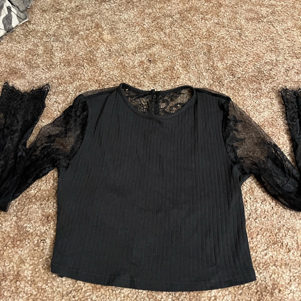 Black long sleeve blouse! Size medium!